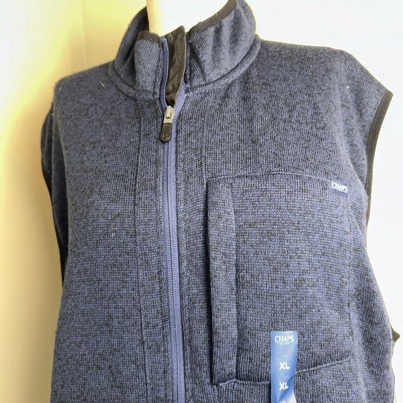 NWT Chaps Men’s Navy Blue Pocket Sweater Vest Men's Size XL - Picture 4 of 13
